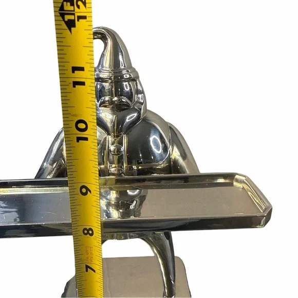 VINTAGE POTTERY BARN SILVER-PLATED SANTA CANDLE HOLDER DISH